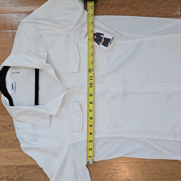 CISONO WOVENS BRAND WOMEN'S FRONT BUTTON IVORY BLOUSE SIZE LARGE - Picture 10 of 14